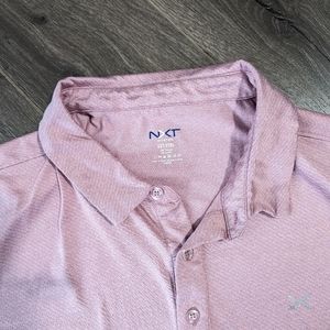 - Nortel plus size polo shirt. Pink. 3XL. Polyester and spandex.